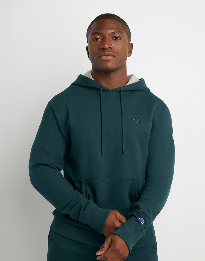 Champion Powerblend Fleece C Logo Hoodie Heren - Groen - Belgie 7154OYEMC